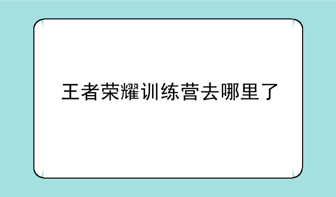 王者荣耀训练营去哪里了