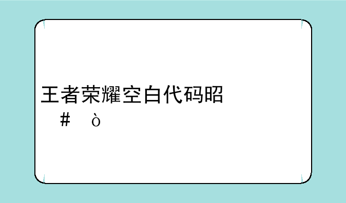 王者荣耀空白代码是什么？