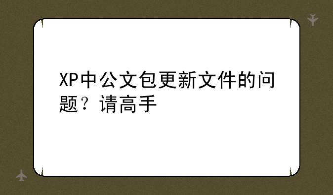 XP中公文包更新文件的问题？请高手