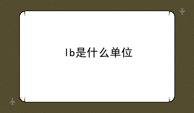 lb是什么单位